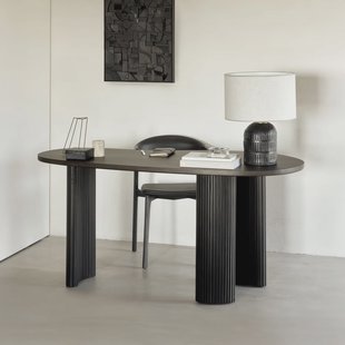 Ethnicraft Organisch Bureau 'Boomerang' Gevernist Mahoniehout, 160 x 83cm