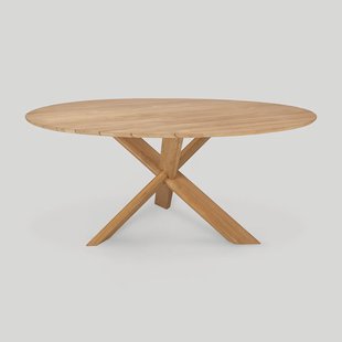 Ethnicraft Ronde Tuintafel 'Circle' Teakhout, 163cm, kleur Naturel