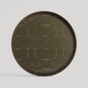 Ethnicraft Rond Dienblad 'Second Nature' 30cm, kleur Moss
