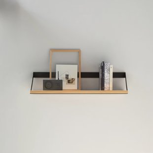 Ethnicraft Wandplank 'Ribbon' Eikenhout, 70 cm, kleur Naturel/Zwart