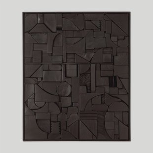 Ethnicraft Wandpaneel 'Bricks' Teakhout, 50 x 60cm, kleur Zwart