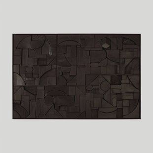 Ethnicraft Wandpaneel 'Bricks' Teakhout, 60 x 90cm, kleur Zwart