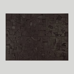Ethnicraft Wandpaneel 'Bricks' Teakhout, 90 x 120cm, kleur Zwart