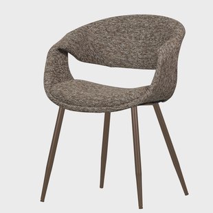 WOOOD Eetkamerstoel 'Yossi' Geweven stof, kleur Bruin/Koper