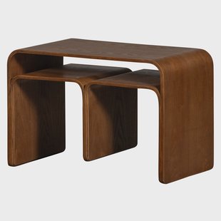 WOOOD Bijzettafel 'Frey' 60 x 32cm, kleur Walnoot