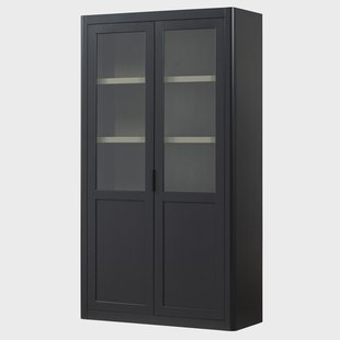WOOOD Buffetkast 'Gunnar' Grenenhout, 217 x 120cm, kleur Mat Zwart