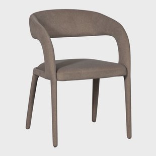 vtwonen Eetkamerstoel 'Arms' Vilt look, kleur Bruin