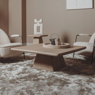 Tower Living Vierkante Salontafel 'Asti' Mangohout, 90 x 90cm, kleur Naturel