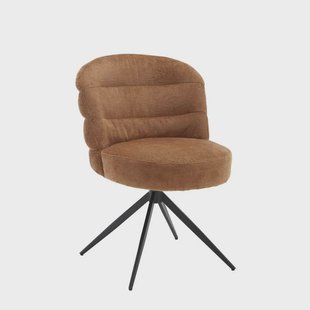 Tower Living Draaibare Eetkamerstoel 'Carro' Chenille, kleur Caramel