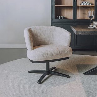 Tower Living Draaibare Eetkamerstoel 'Perca' Lounge, kleur Off White