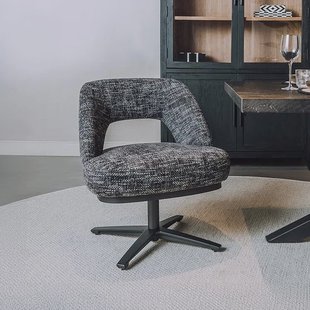 Tower Living Draaibare Eetkamerstoel 'Caldes' Lounge, kleur Blauw/Grijs