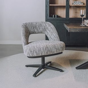 Tower Living Draaibare Eetkamerstoel 'Caldes' Lounge, kleur Wit/Grijs