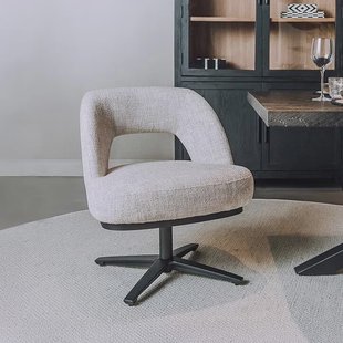 Tower Living Draaibare Eetkamerstoel 'Caldes' Lounge, kleur Off White