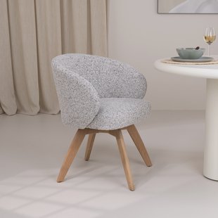 Tower Living Draaibare Eetkamerstoel 'Brescia' Bouclé, kleur Beige