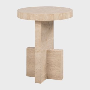 Richmond Ronde Bijzettafel 'Biltmore' Travertin, 45cm