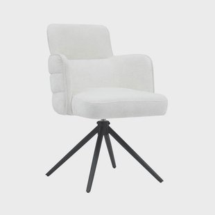 Tower Living Draaibare Eetkamerstoel 'Rumo' kleur Ecru