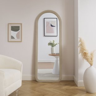 Artistiq Gebogen Spiegel 'Giorgio' Imitatiebont 160 x 60cm, kleur champagne