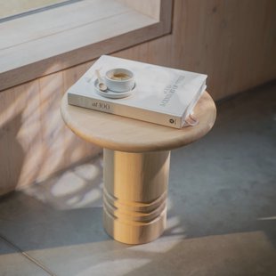 Zuiver Ronde Bijzettafel 'Chunk' Eiken, 45cm