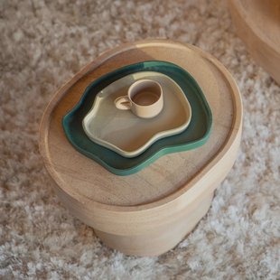 Zuiver Dienblad 'Revolt' Set van 2 stuks, kleur Groen/Ivory