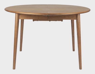 Zuiver Uitschuifbare Ronde Eettafel 'Twist' Walnoot, 120-160 x 120cm