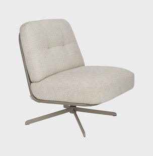 Zuiver Draaifauteuil 'Benjamin' kleur Crème