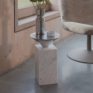 Zuiver Bijzettafel 'Pride' Marmer, 30 x 30cm