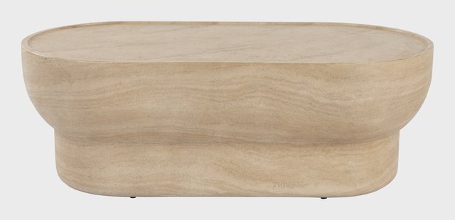 Zuiver Ovale Salontafel 'Noble' Travertinlook, 100 x 50cm