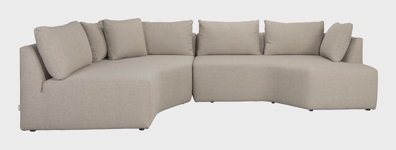 Zuiver Hoekbank 'Prosper' Links, kleur Cappuccino