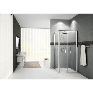 Novellini Giada klapdeur 2B 84/90x195cm wit profiel en helder glas GIADN2B841A