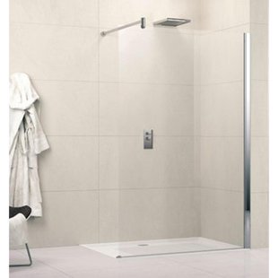 Novellini Lunes inloopdouche H 118 120x195cm met muursteun 100cm mat chroom profiel en helder glas LUNESH1201B lunesh120-1b