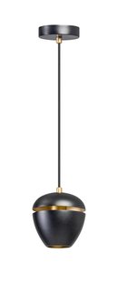 ETH Claire - hanglamp - Ø 15 x 200 cm - zwart en messing