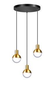 ETH Drop - hanglamp - Ø 30 x 200 cm - zwart en goud