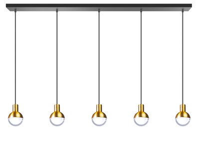 ETH Drop - hanglamp - Ø 10 x 200 cm - zwart en goud