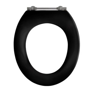 Pressalit Objecta closetzitting zonder deksel met vast scharnier met doorlopende pen zwart 53111-by3999