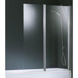 Novellini Aurora badklapwand 2 delig 120x150cm mat chroom profiel en helder glas auroran2-1b