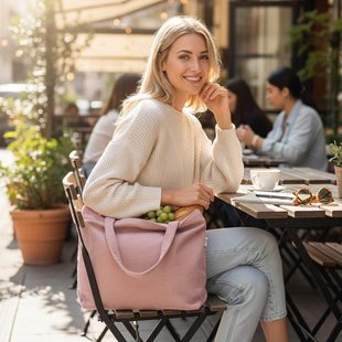 Monnq Shopper  Dames Roze - Corduroy