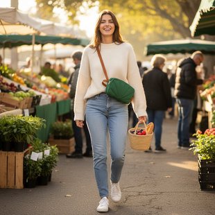 The Sticky Sis Club Crossbodytas  Dames Groen - Katoen