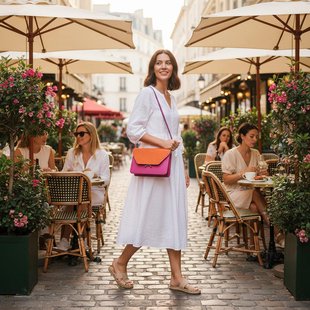 The Sticky Sis Club Crossbodytas  Dames Paars - Vegan leer