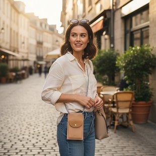 The Sticky Sis Club Crossbodytas  Dames Beige - Vegan leer