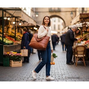 Tinne + Mia Big Puffy Weekend Bag Camill Red Wood