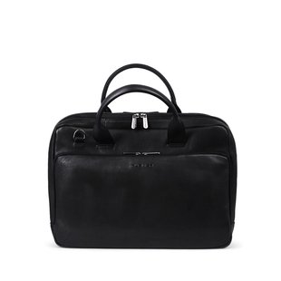 Plevier Laptoptas  Heren Zwart Leer