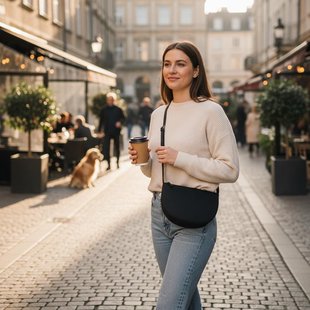 Monk & Anna Farou Half Moon Bag | Black