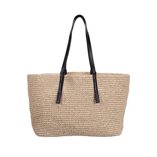 Monk & Anna Kami straw bag | black