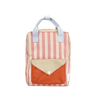 Sticky Lemon backpack medium | wonders | envelope | stripes coral pink + sandy yellow