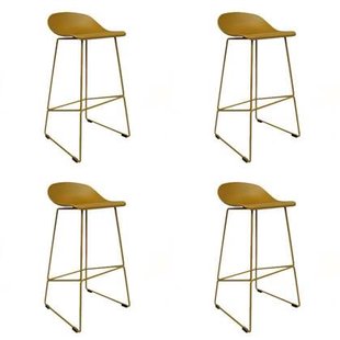 Bronx71 Barkruk Ellen geel Scandinavisch design 76 cm - Barkrukken set