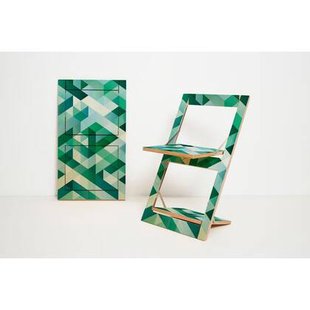 Fläpps Klapstoel - Criss Cross Green op berkenhout
