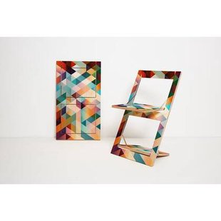 Fläpps Klapstoel - Criss Cross Red op berkenhout