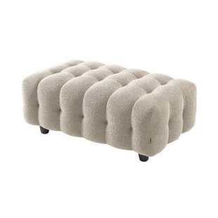 sweeek - Poef, bouclé voetenbankje voor 3-zits hoekbank Leon