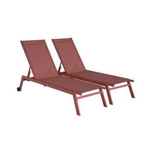 sweeek - Aluminium ligstoelen, meerdere standen, met wieltjes (set van