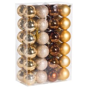 Beliani-KOLIMA-Set van 48 kerstballen-Goud-Synthetisch materiaal